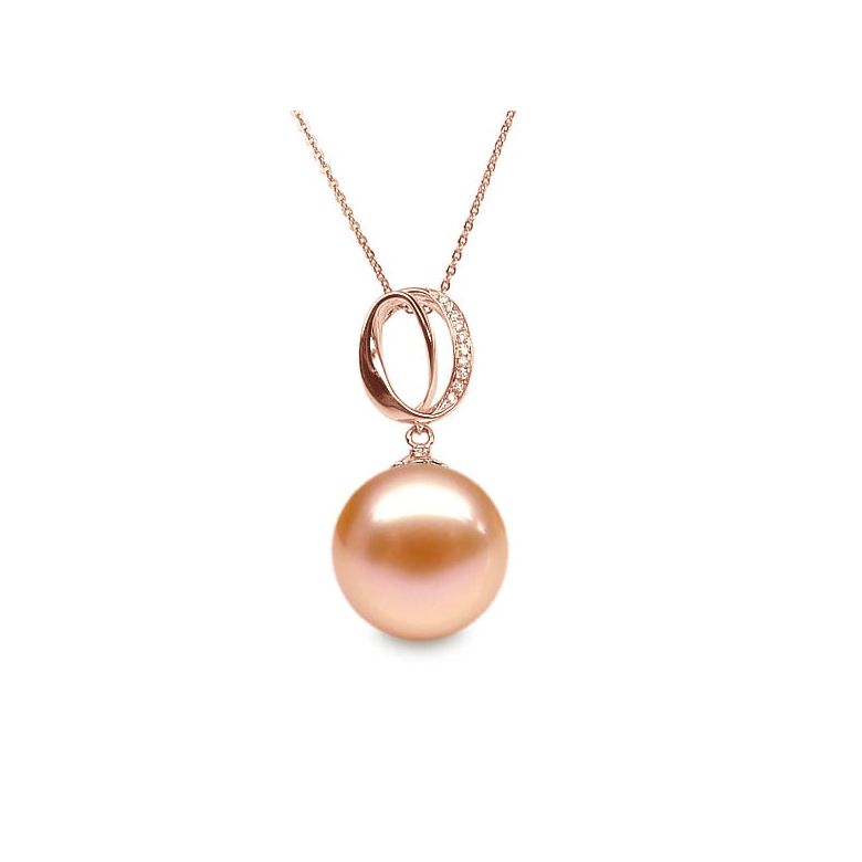 Ciondolo O my god Oro Rosa 18kt, Perla di Acqua Dolce Rosa 10/10.5mm - 1