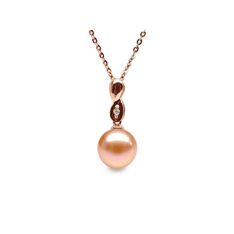 Ciondolo Engrenage Oro Rosa 18kt, Perla di Acqua Dolce Rosa 10/10.5mm - 1