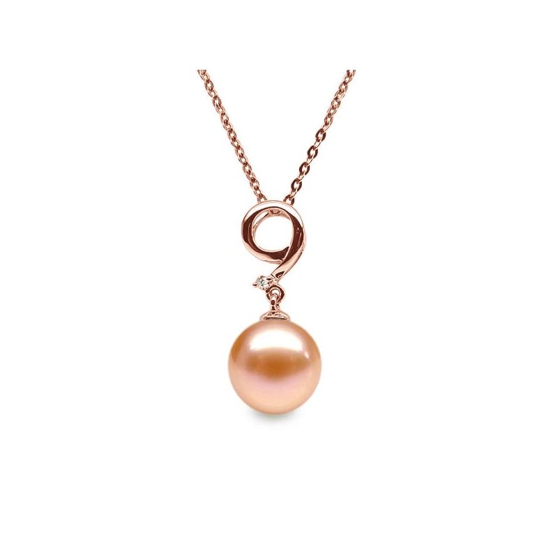 Ciondolo Neuf Oro Rosa 18kt, Perla di Acqua Dolce Rosa 10/10.5mm - 1
