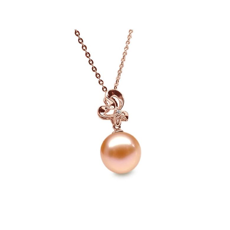 Ciondolo Fleur sauvage Oro Rosa 18kt, Perla di Acqua Dolce Rosa 10/10.5mm - 1