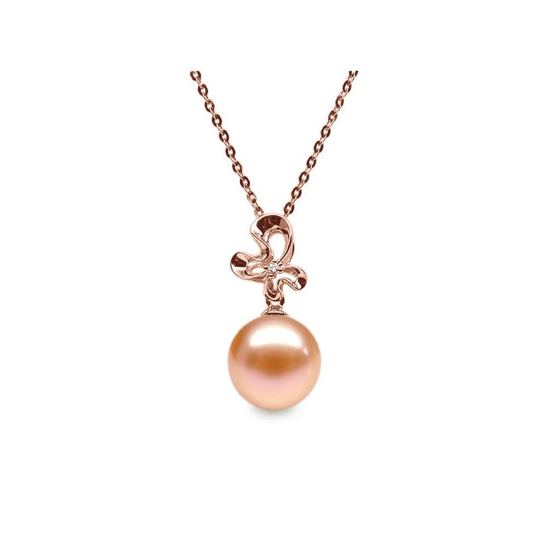 Ciondolo Fleur sauvage Oro Rosa 18kt, Perla di Acqua Dolce Rosa 10/10.5mm - 2