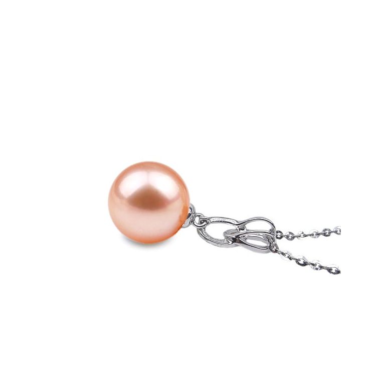 Ciondolo Anneaux Liés Oro Bianco 18kt, Perla di Acqua Dolce Rosa 10/10.5mm - 2