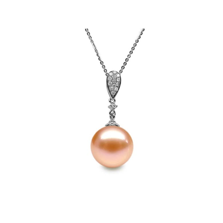 Ciondolo Andromède Oro Bianco 18kt, Perla di Acqua Dolce Rosa 10/10.5mm - 1