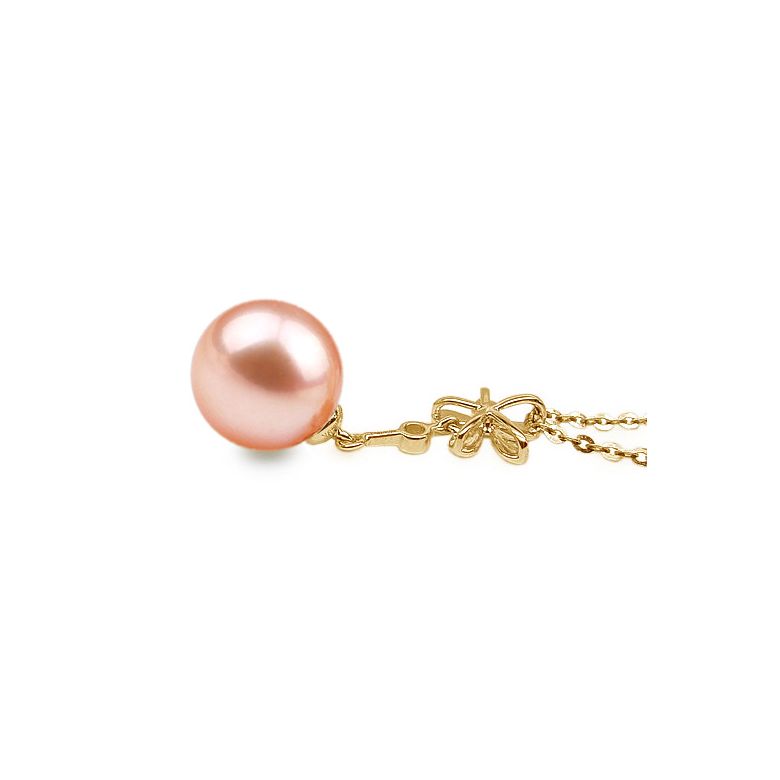 Ciondolo Fleur céleste Oro Giallo 18kt, Perla di Acqua Dolce Rosa 10/10.5mm - 2