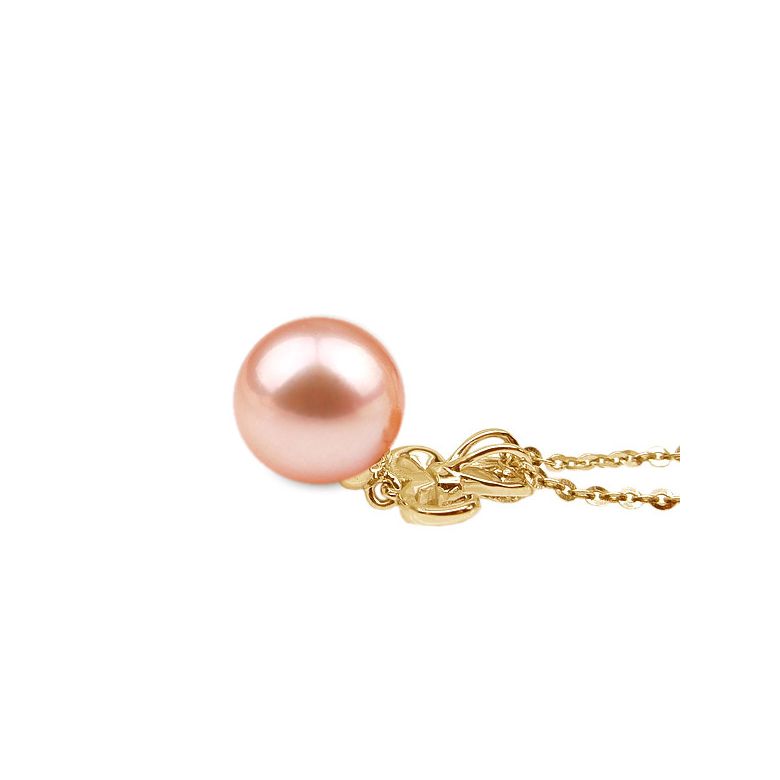 Ciondolo Armoiries noblesse Oro Giallo 18kt, Perla di Acqua Dolce Rosa 10/10.5mm - 2
