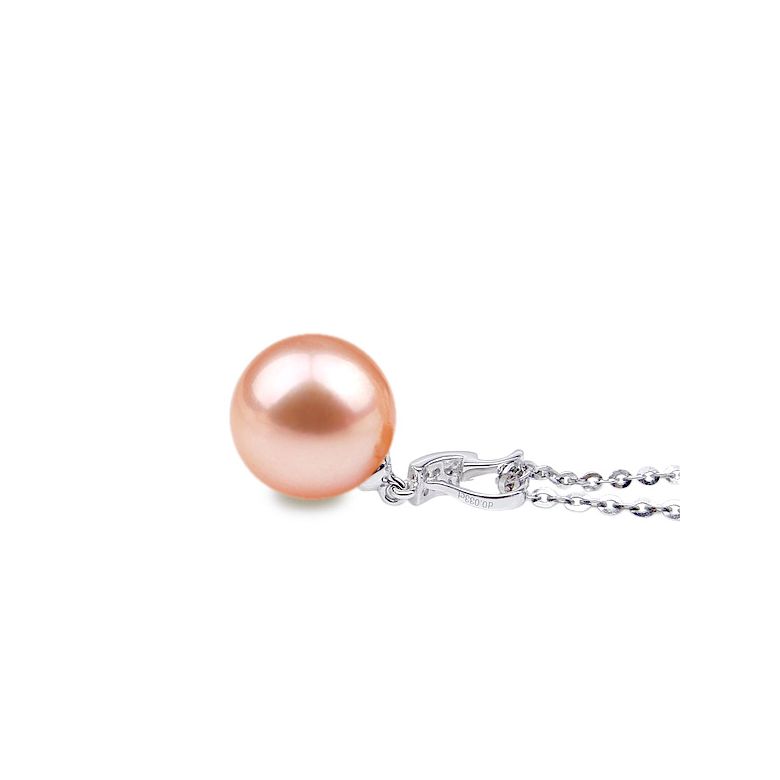 Ciondolo Xilo - Oro Bianco, Perla d'Acqua Dolce e Diamanti - 8