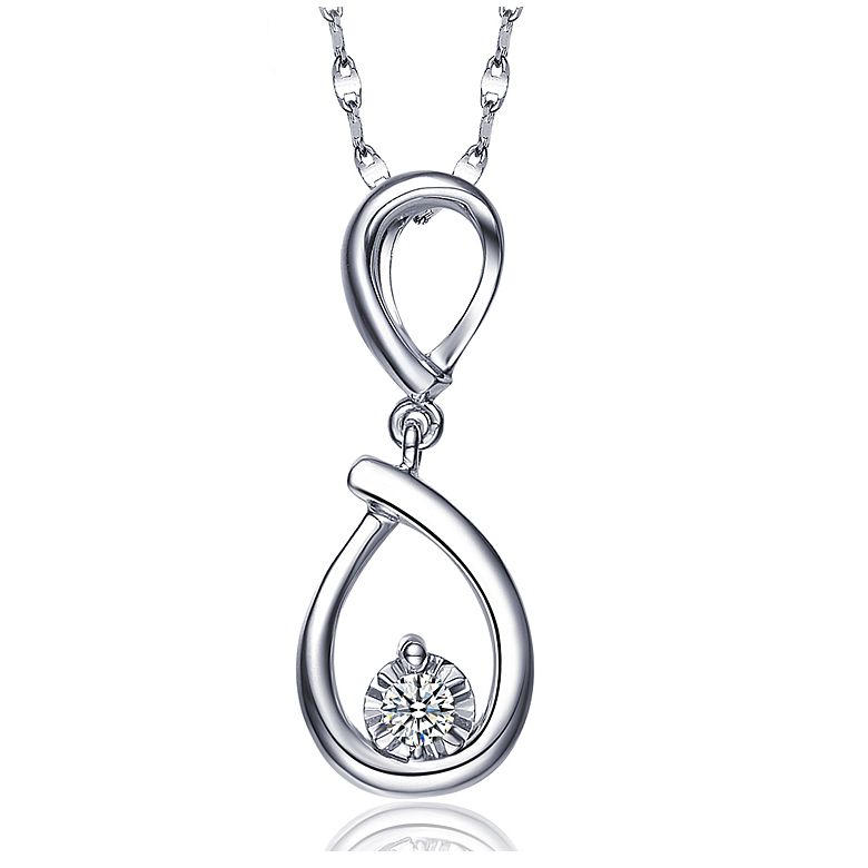 Ciondolo lasso in oro bianco e diamante - Attrape moi si tu m'aimes - 2