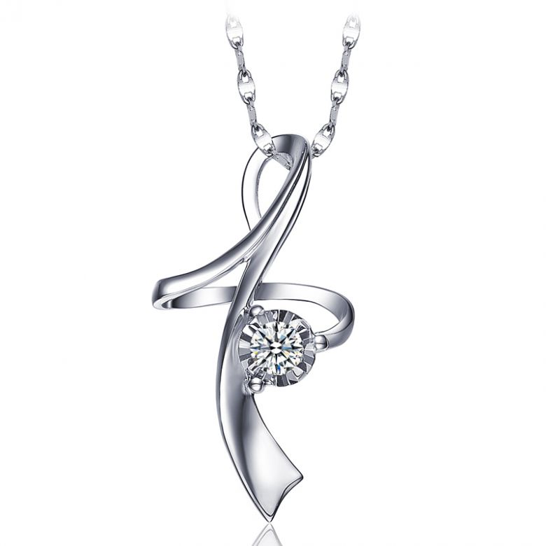 Ciondolo diamante Signature - In oro bianco 18 carati - 2