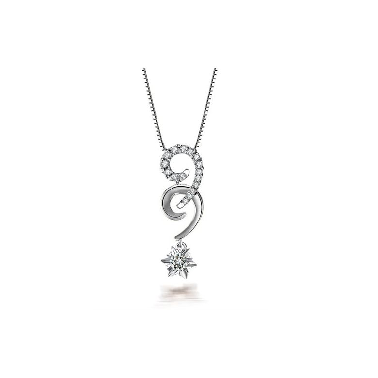 Ciondolo 99 - Oro bianco - Diamanti 0.300ct - 1