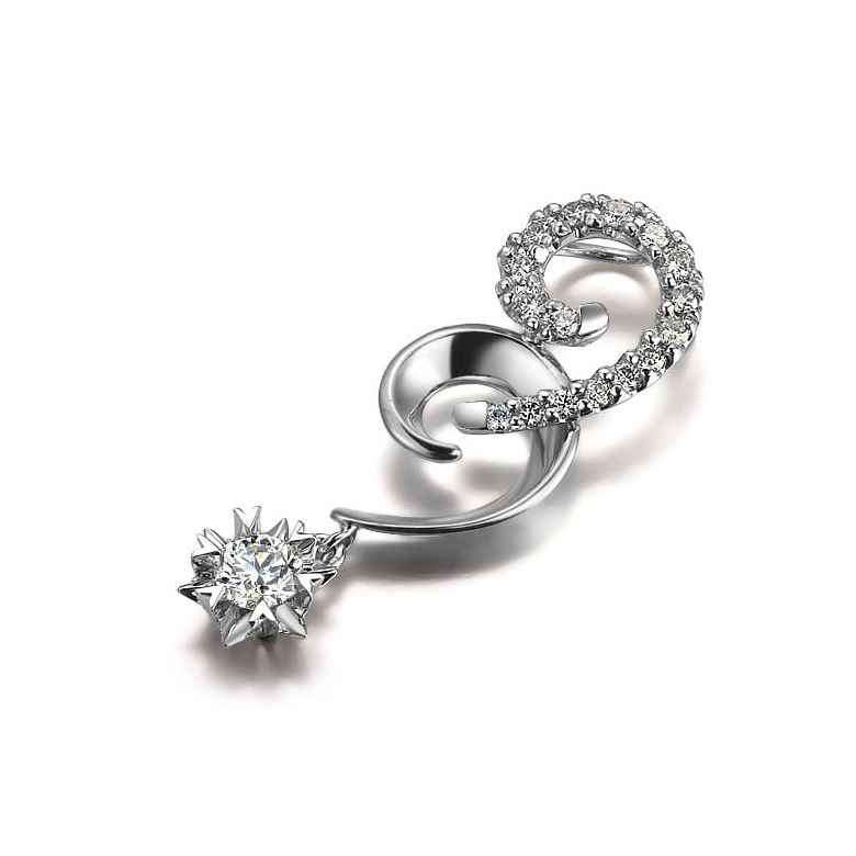 Ciondolo 99 - Oro bianco - Diamanti 0.300ct - 2