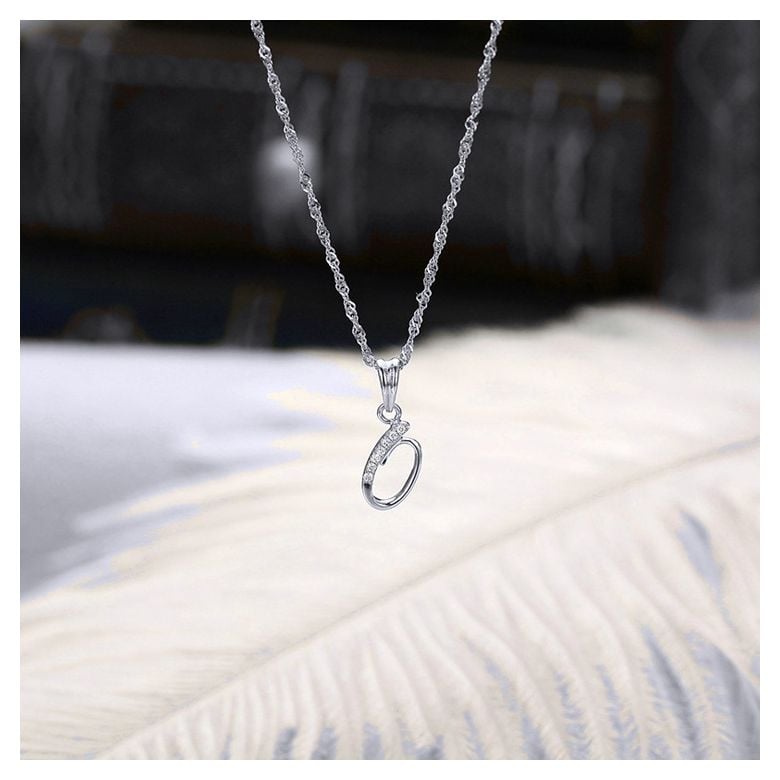 Ciondolo chiffre 0 - Oro bianco 18kt et diamanti 0.035ct - 3