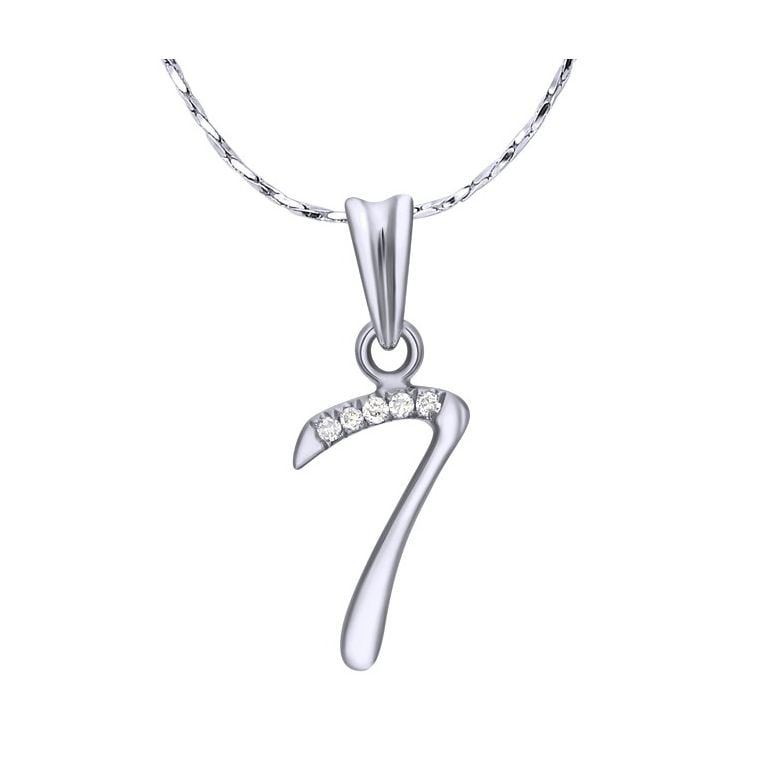 Pendentif chiffre 7 - Or blanc