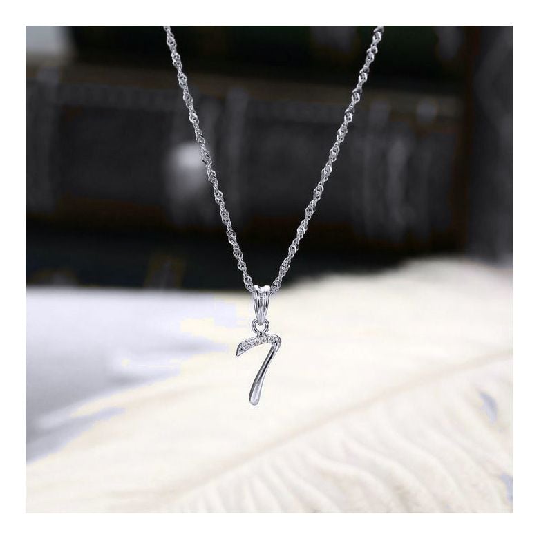 Pendentif chiffre 7 - Or blanc - vue 2