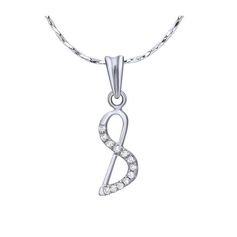 Ciondolo chiffre 8 - Oro bianco 18kt - Diamanti 0.024ct - 1