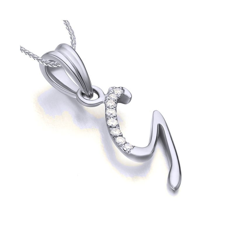 Ciondolo chiffre 9 - Oro bianco 18kt - Diamanti 0.016ct - 2