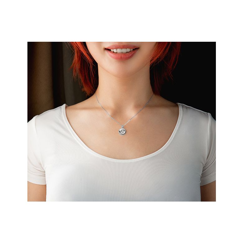 Ciondolo Lettera Alfabeto - Medaglia in Oro 18ct & Diamante VS/G | Gemperles oro bianco - 4