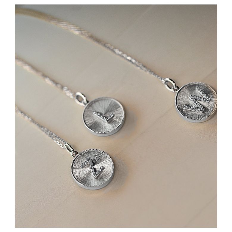 Ciondolo Lettera Alfabeto - Medaglia in Oro 18ct & Diamante VS/G | Gemperles oro bianco - 7