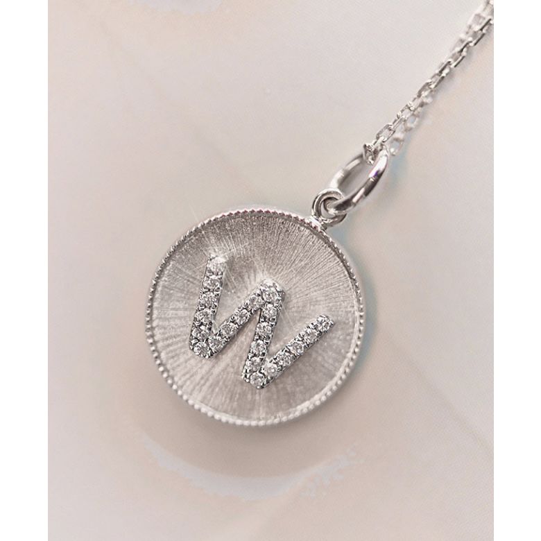 Ciondolo Lettera Alfabeto - Medaglia in Oro 18ct & Diamante VS/G | Gemperles oro bianco - 8