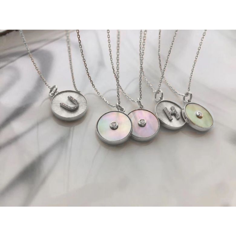 Ciondolo Lettera Alfabeto - Medaglia in Oro 18ct & Diamante VS/G | Gemperles oro bianco - 15
