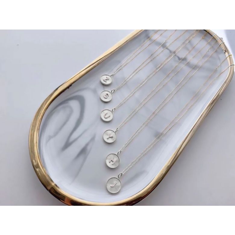 Ciondolo Lettera Alfabeto - Medaglia in Oro 18ct & Diamante VS/G | Gemperles oro bianco - 19
