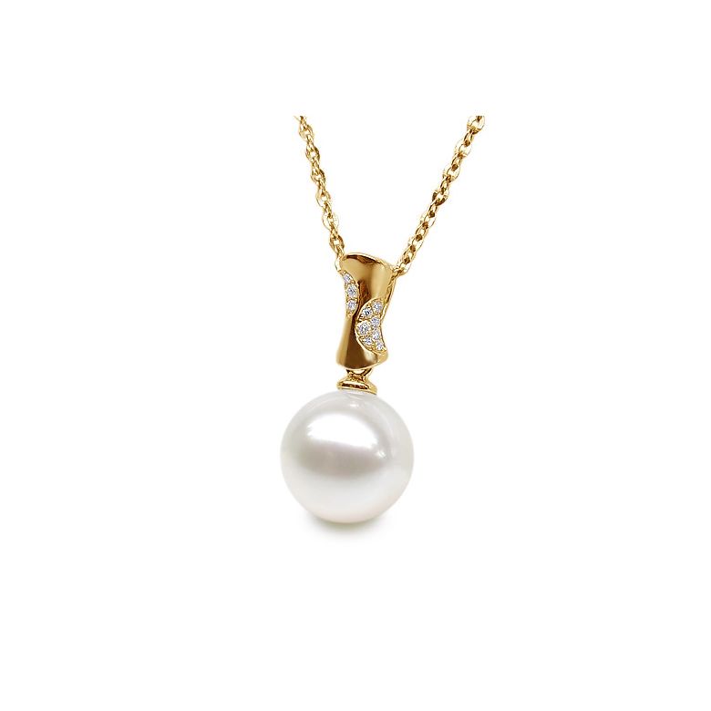 Ciondolo T'es à Croquer - Oro Giallo, Diamanti e Perla di Fiume - 4
