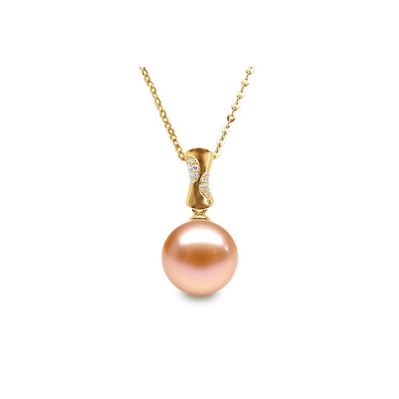 Ciondolo T'es à Croquer - Oro Giallo, Diamanti e Perla di Fiume - 6