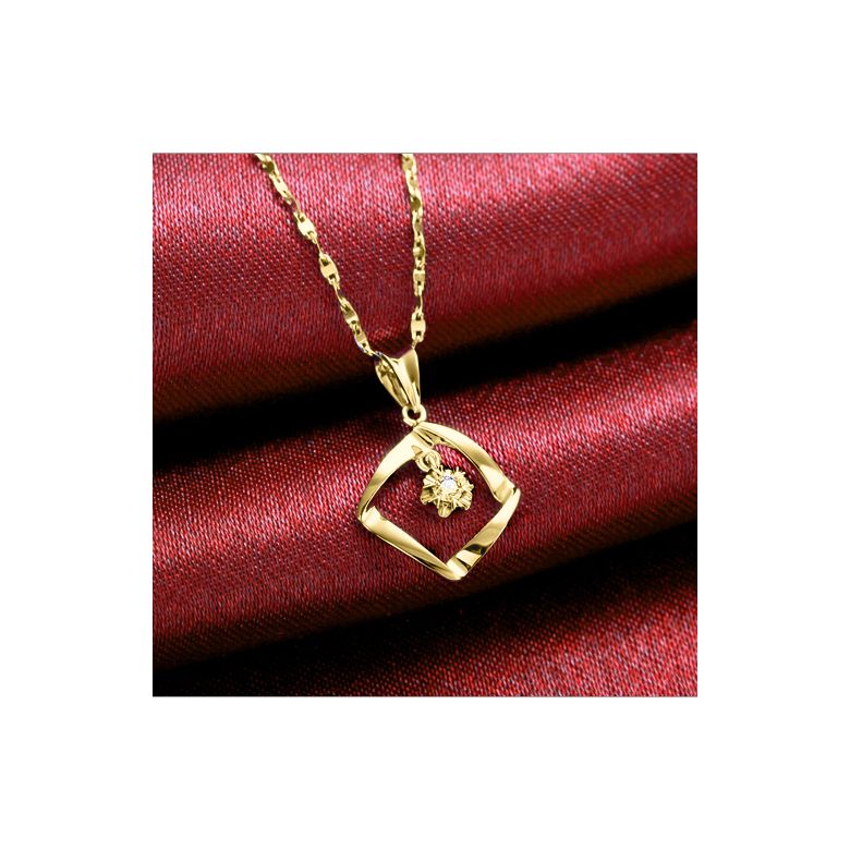 Ciondolo diamante oro giallo carrelet incurvé - Diamante solitario - 4