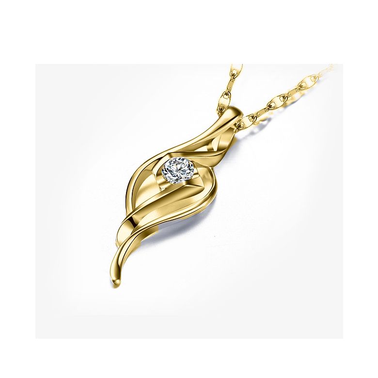 Ciondolo Byzantin - Solitario oro giallo - Diamante demi-clos 0.08ct - 3