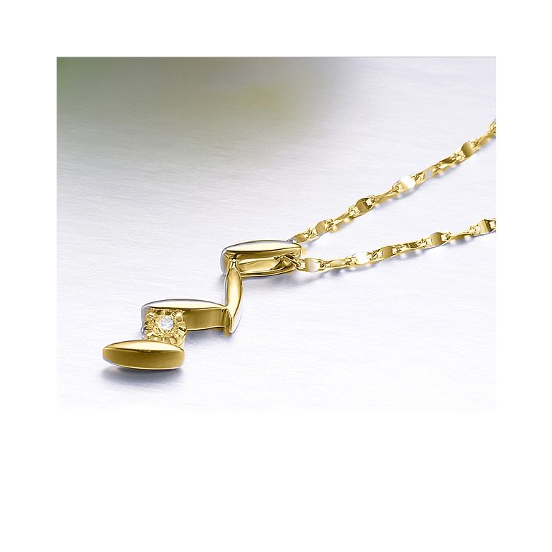 Ciondolo diamante e oro giallo - Fiori di crisantemo - 2