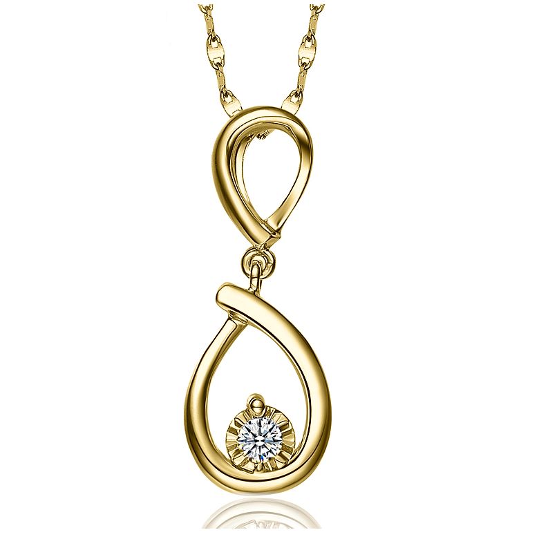 Ciondolo lasso in oro giallo e diamante - Attrape moi si tu m'aimes - 2
