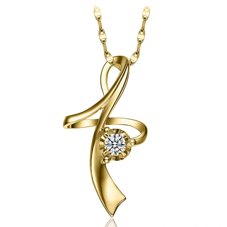 Ciondolo diamante Signature - In oro giallo 18 carati - 2