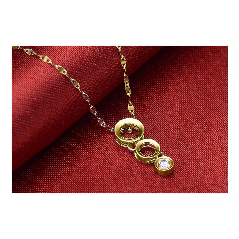 Ciondolo contemporaneo oro giallo a forma di O - Diamante incastonato chiuso 0.10ct - 4