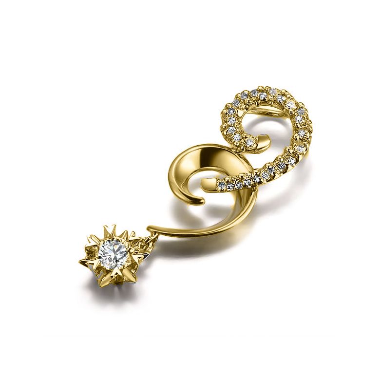 Ciondolo 99 - Oro giallo - Diamanti 0.300ct - 2