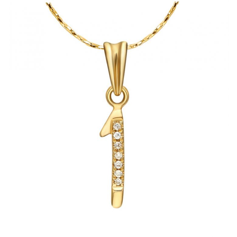 Ciondolo 1 - Oro giallo 18cts - Diamanti 0.035ct - 1