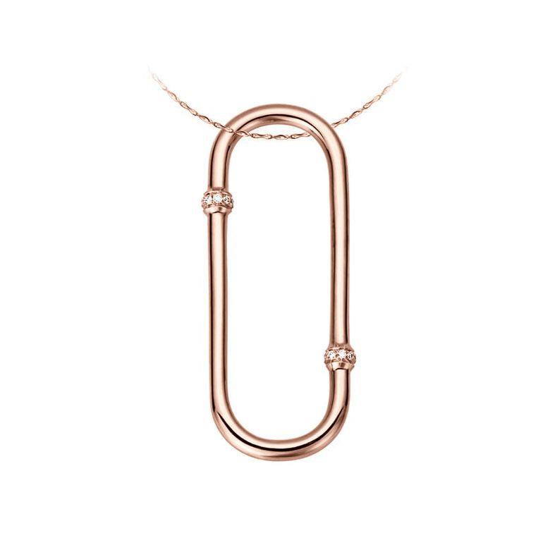 Ciondolo - Oro rosa 3.63gr - Diamanti 0.060ct - 1
