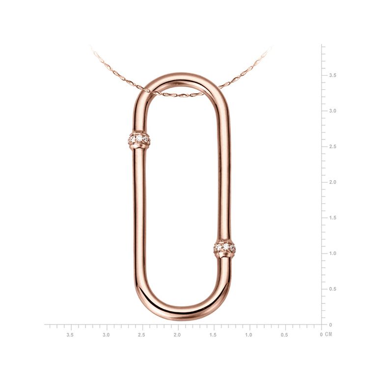 Ciondolo - Oro rosa 3.63gr - Diamanti 0.060ct - 3
