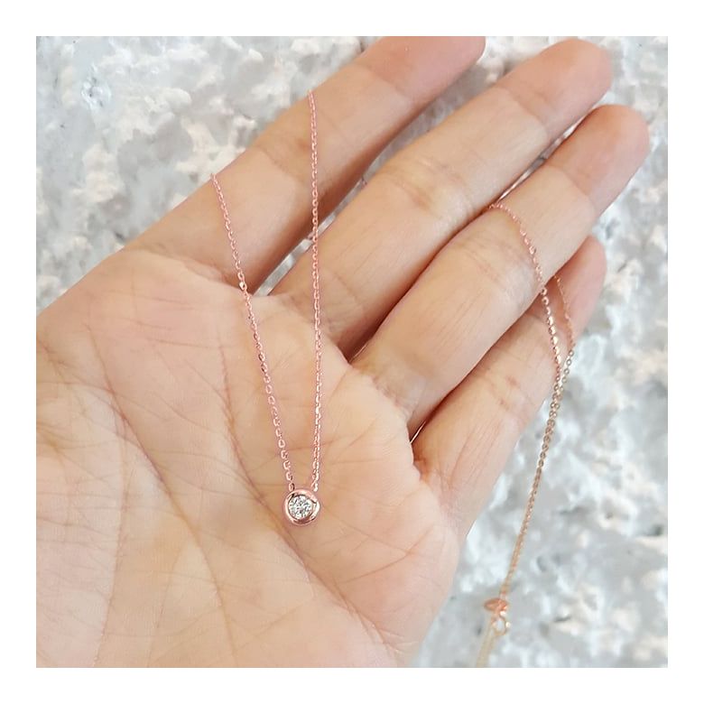 Ciondolo Punto Luce Kili - Oro Rosa 18ct & Diamante - 4