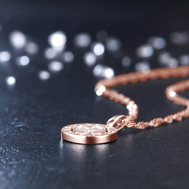 Ciondolo Leo (Leone) - Oro Rosa e Diamanti - 5