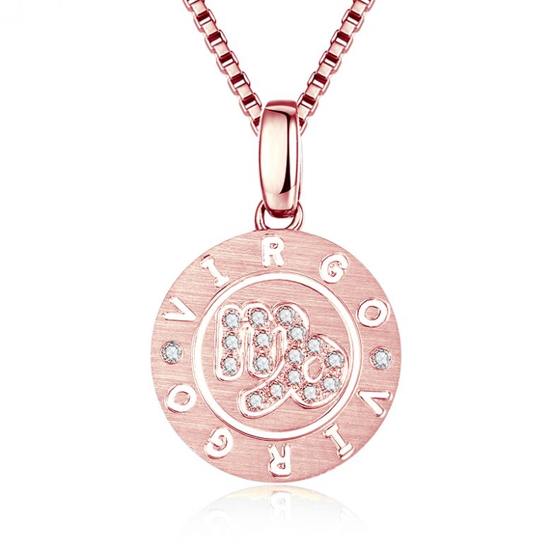 Ciondolo Virgo Oro rosa. Segno della vergine. Zodiaco - 1