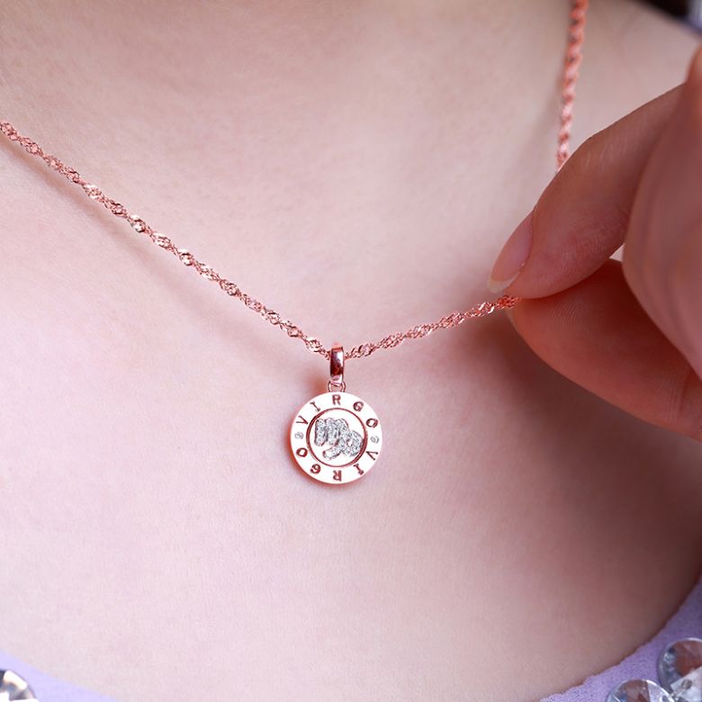 Ciondolo Virgo Oro rosa. Segno della vergine. Zodiaco - 4
