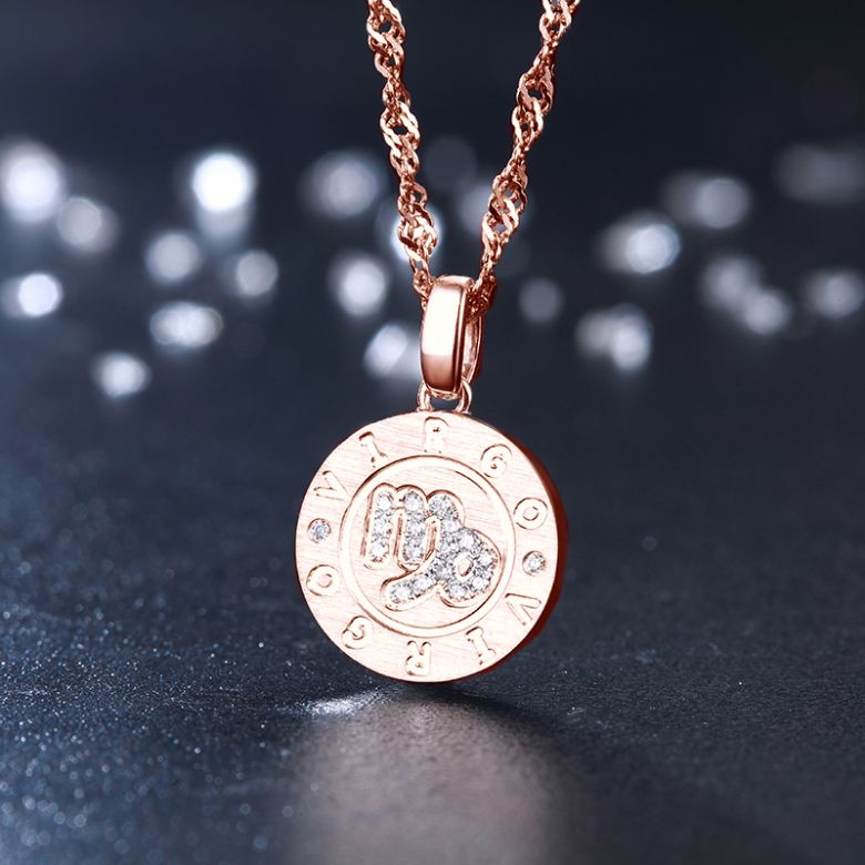 Ciondolo Virgo Oro rosa. Segno della vergine. Zodiaco - 3