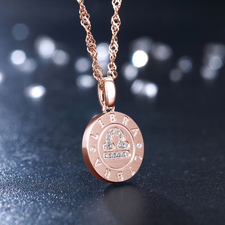 Ciondolo Libra Oro rosa. Segno della bilancia. Zodiaco - 3