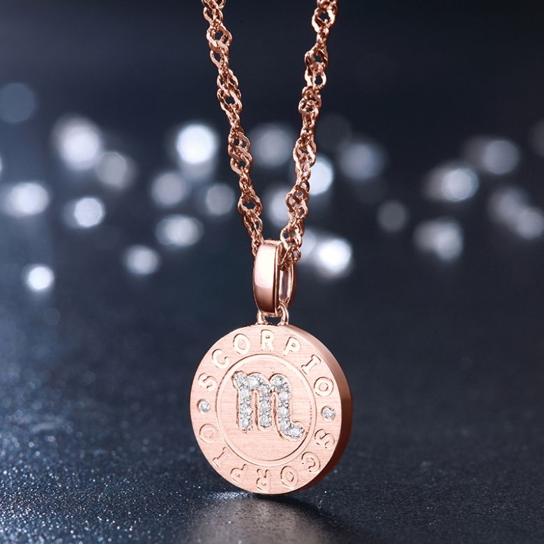Ciondolo Scorpio Oro rosa. Signe du scorpion. Zodiaque - 3
