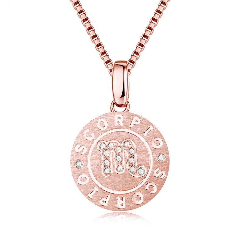 Ciondolo Scorpio Oro rosa. Signe du scorpion. Zodiaque - 1