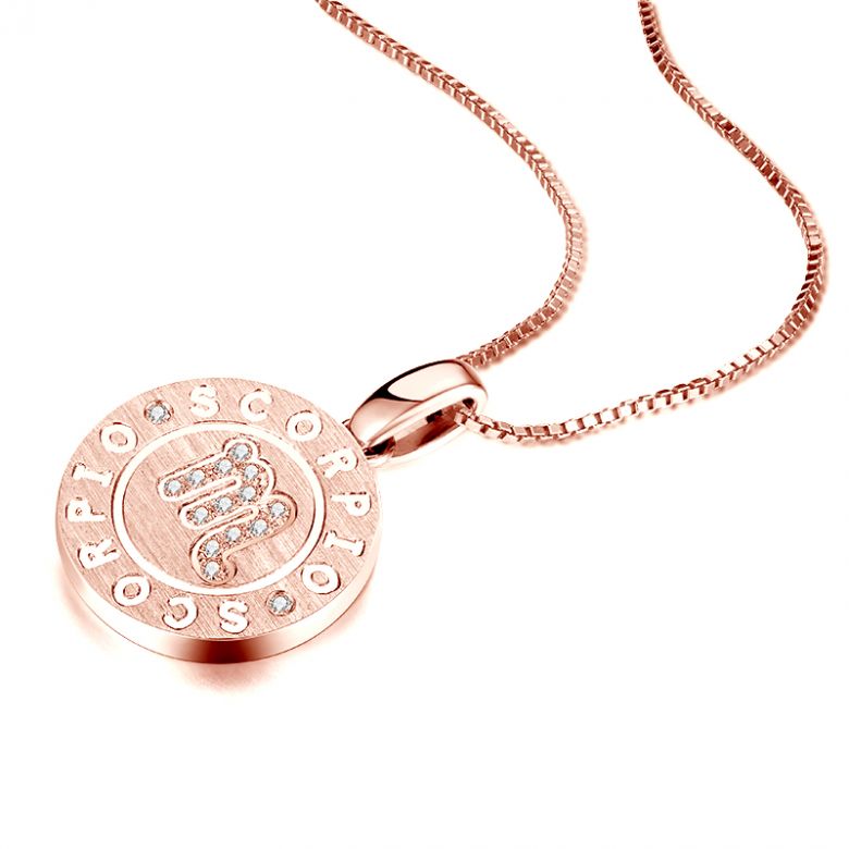Ciondolo Scorpio Oro rosa. Signe du scorpion. Zodiaque - 6
