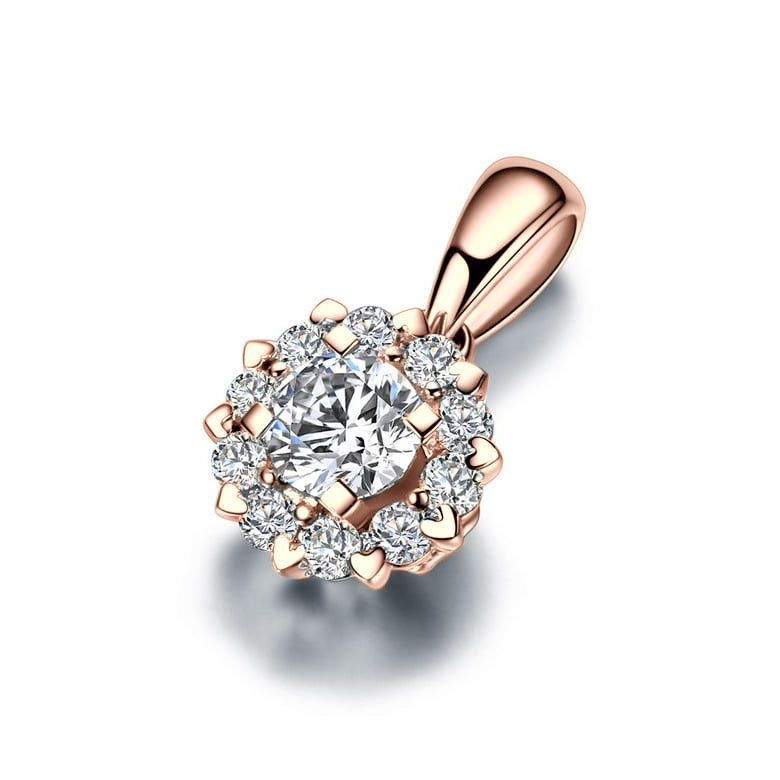 Ciondolo in oro rosa e diamanti. Cuore di Pietra - 8