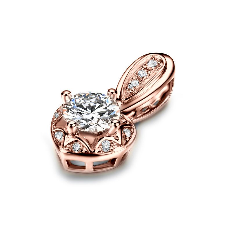 Ciondolo con Diamanti in Oro rosa 18 carati. Your Best Friend - 7