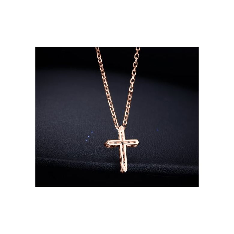 Ciondolo Croce Diamantata - Oro Rosa e Diamanti VS/G - 6