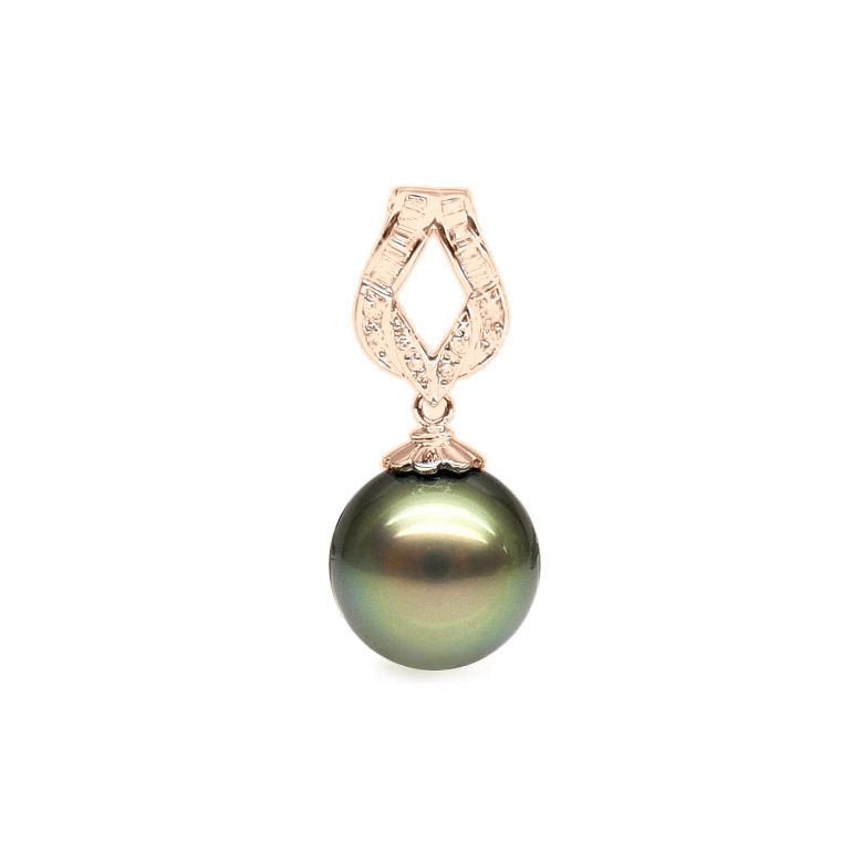 Ciondolo Salitis - Oro Rosa, Diamanti e Perla di Tahiti - 2