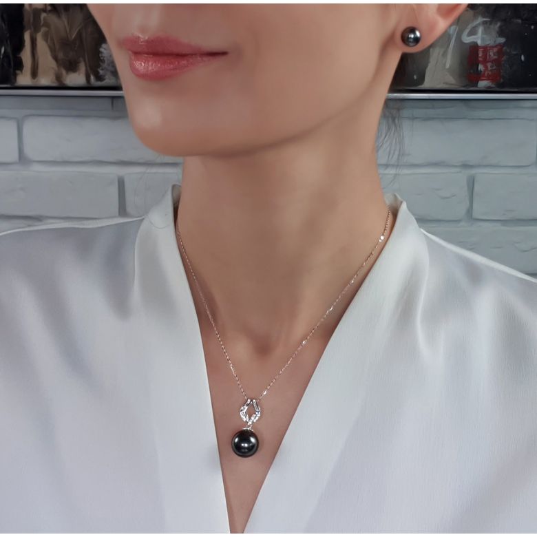 Ciondolo Salitis - Oro Rosa, Diamanti e Perla di Tahiti - 1